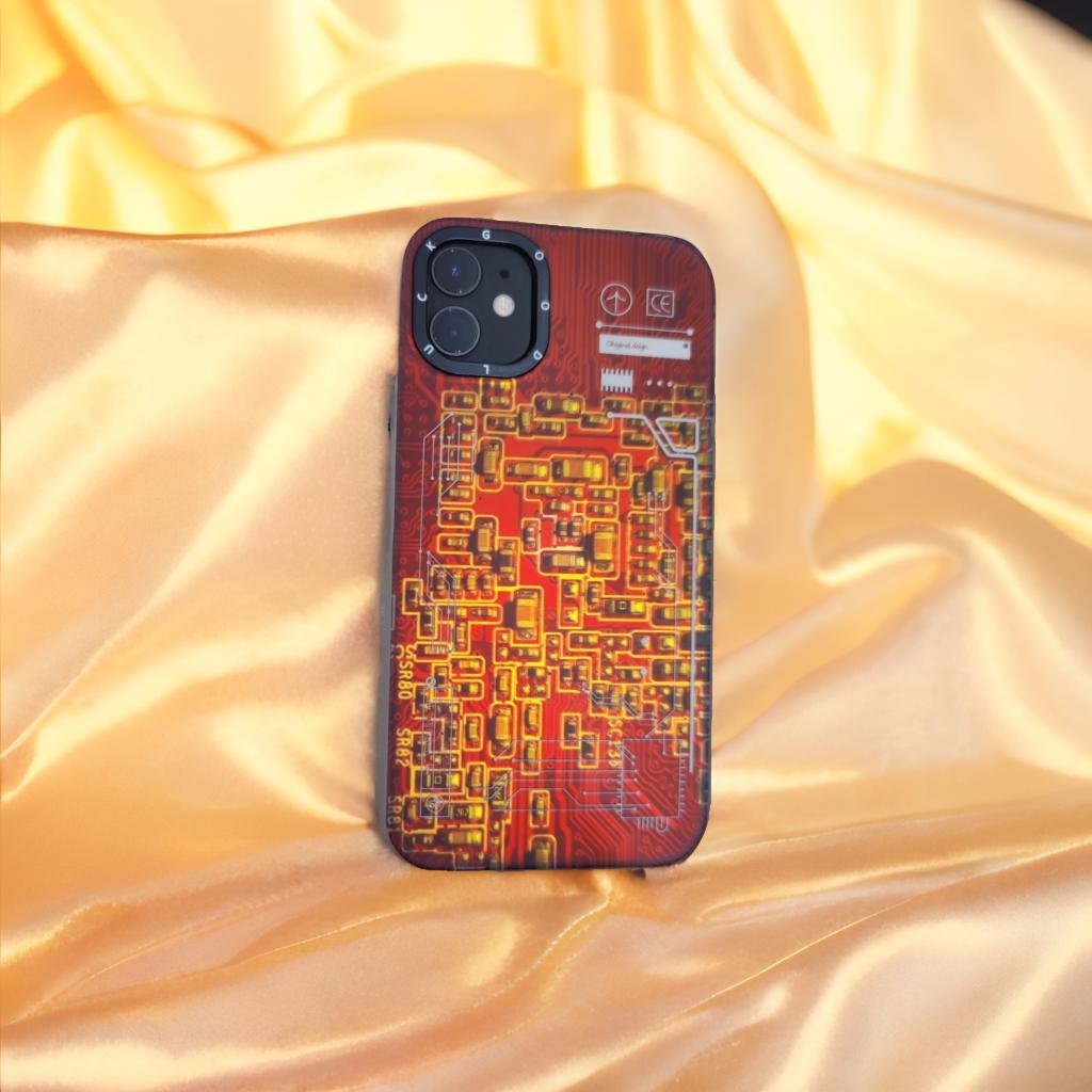 Techno Art AI Future Electric Circuit Retro IMD Chip Digital Mother Board Holographic Cover